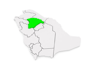Map of Hail. Saudi Arabia.