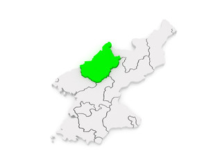 Map of Jagang. North Korea.