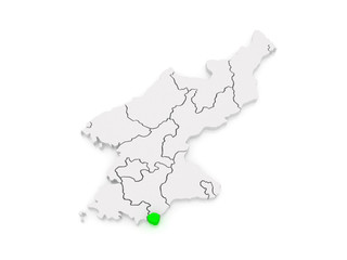 Fototapeta premium Map of Kaesong. North Korea.