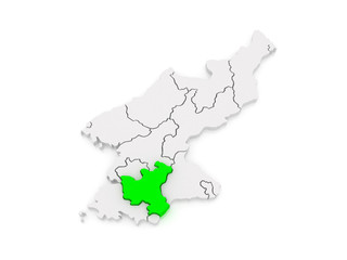 Fototapeta premium Map of Hwanghae. North Korea.