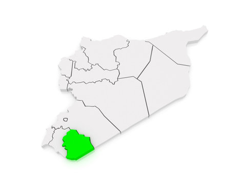 Map of Sweida. Syria.