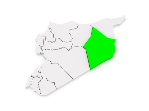 Map of Deir ez-Zor. Syria.