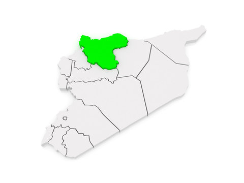 Map of Aleppo (Aleppo). Syria.