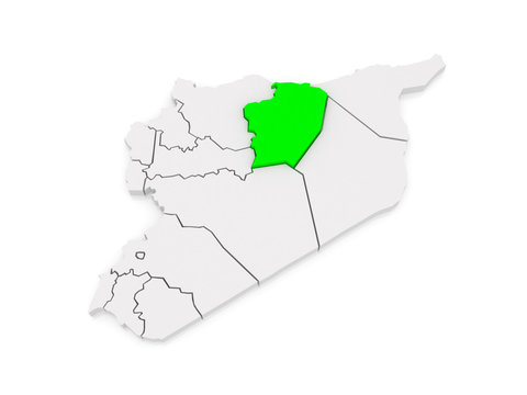Map of Racca. Syria.