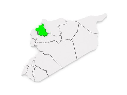Map of Idlib. Syria.