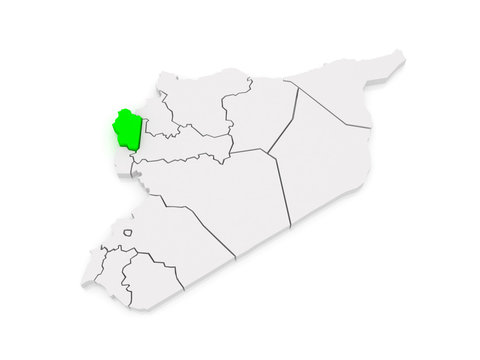 Map of Latakia. Syria.