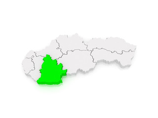 Map of Nitra. Slovakia.