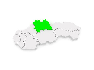 Fototapeta premium Map of Zilina. Slovakia.