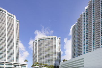 Fototapeta na wymiar Highrise architecture Downtown Miami FL