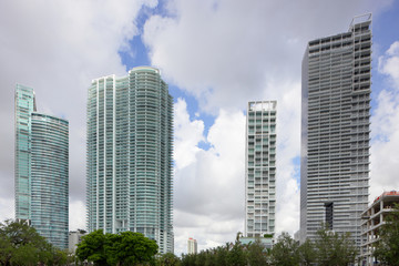 Highrise architecture Downtown Miami FL