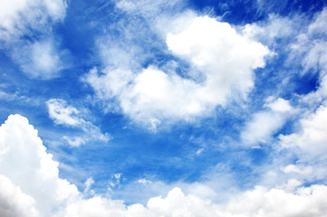 blue sky with clouds closeup
