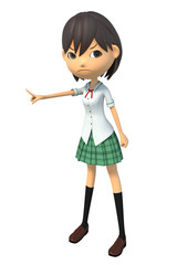 抗議する女子生徒