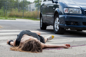 Car hit young woman