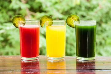 colorful of fruit juice