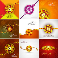 Beautiful Raksha bandhan celebration Presentation card set colle