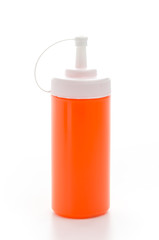 Sauce bottle isolated white background