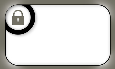 black frame for entering text with padlock