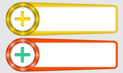 Obraz premium yellow and red frames for any text with plus symbol