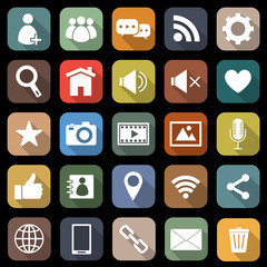 Chat flat icons with long shadow