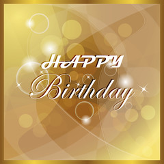 Happy birthday vector illustration with light and bubbles