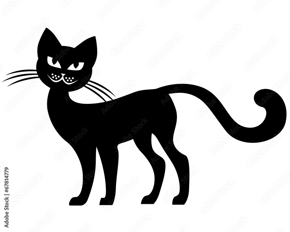 Sticker Silhouette  black cat