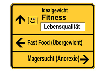 Schild Fitness Lebensqualität