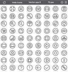 Universal Web Interface Icon Set - Flat Line Style