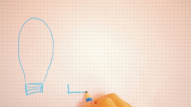 Hand drawing light bulbs