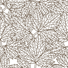 Seamless vector pattern with stylized autumn leaves.