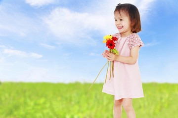 girl with flowers