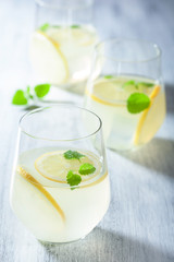 fresh lemonade in glasses