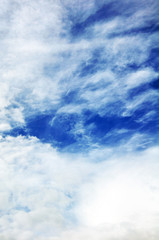 blue sky with clouds closeup