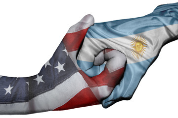 Handshake between United States and Argentina