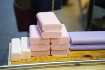 Soap production  in shop