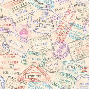 Passport Stamps Seamless Texture