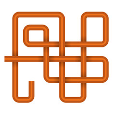 Obraz premium Red Curl Line. Maze or Labyrinth. Vector