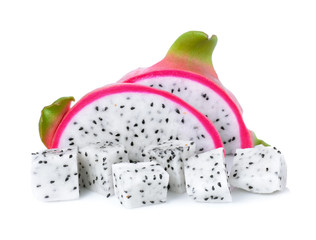 Dragon Fruit isolated against white background.