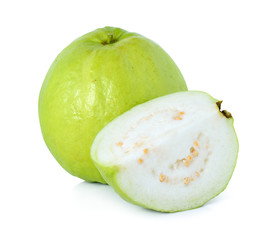Guava (tropical fruit) on white background