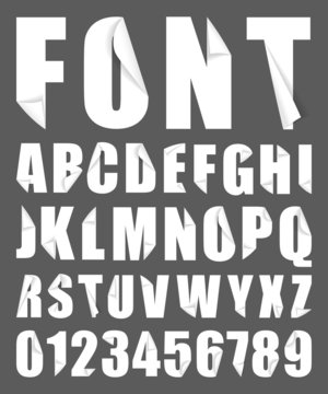 Alphabet Paper Folded Font Vector