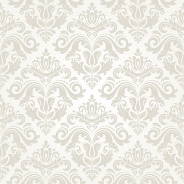 Damask Vector Classic Pattern. Seamless Vintage Background
