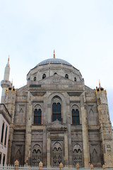 Fototapeta na wymiar Muslim mosque of white stone, Ramadan
