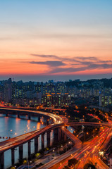 Fototapeta na wymiar Seoul Sunset