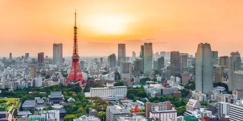 Poster zonsondergang in Tokio © eyetronic