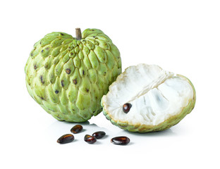 Custard apple on white background