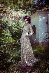 Fototapeta premium beautiful girl in the forest Fashion