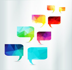 Speech Bubbles Set triangle abstract vector color illustration