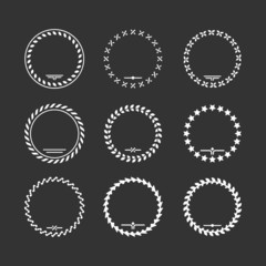 Set icons of laurel wreath and modern frames