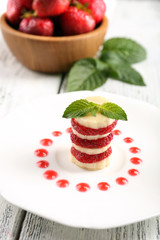 Fresh strawberry with banana