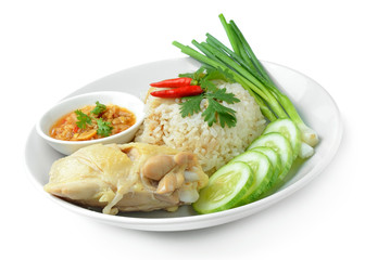 Steam Chicken with Rice (Hainan Chicken)
