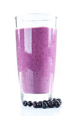 Delicious berry smoothie isolated on white